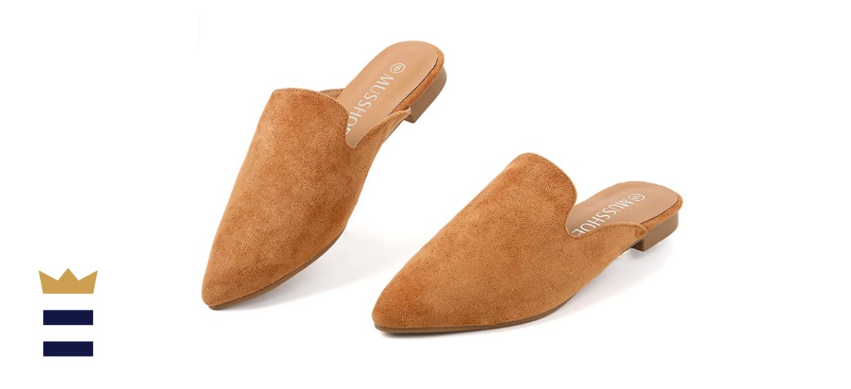 MUSSHOE Mules for Women Slip On Comfortable Pointed Toe Womens Loafers Women’s Flats for Women’s Mules &amp; Clogs