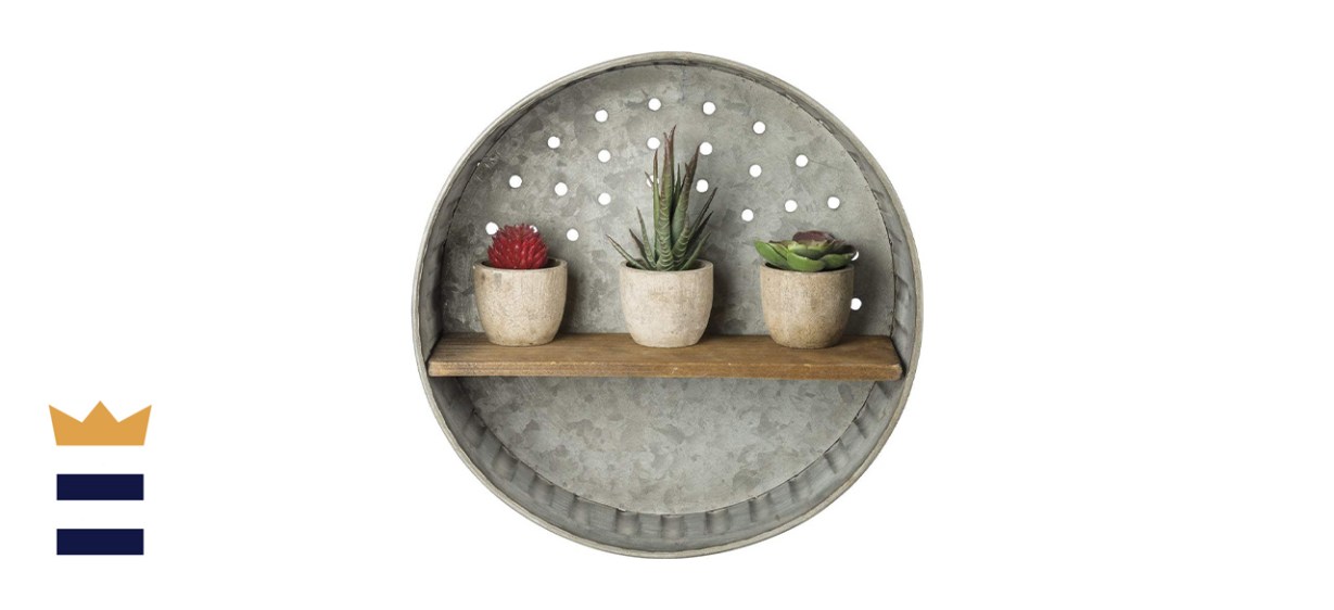 Primitives by Kathy Rustic-Inspired Wall Shelf Metal and Wood Wall Art