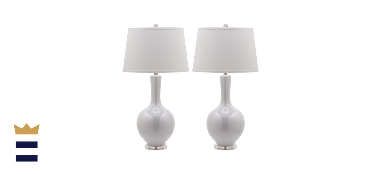 Safavieh Blanche White Gourd Ceramic Table Lamp - Set of 2