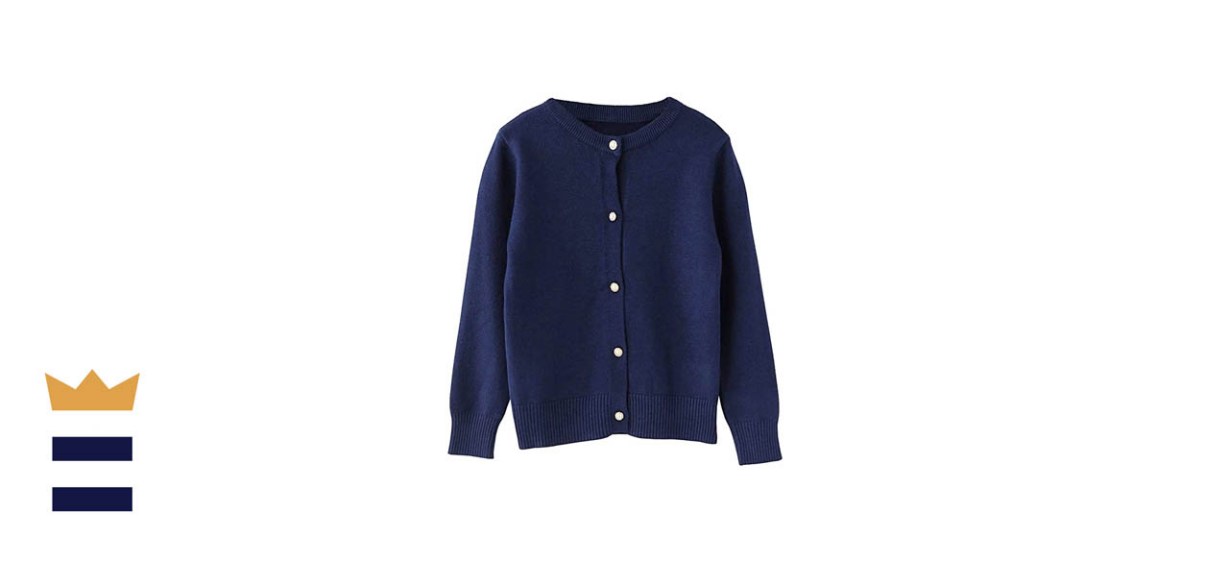 SMILING PINKER Girls Cardigan Sweater School Uniforms Button Long Sleeve Knit Tops