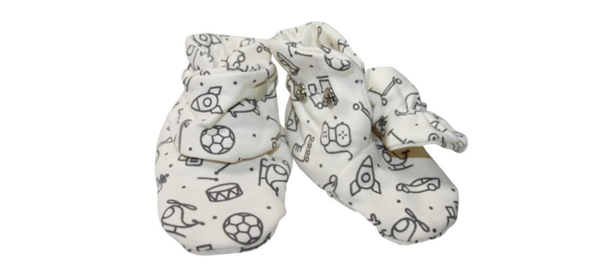 Soft Stay on Cotton Newborn Baby Booties