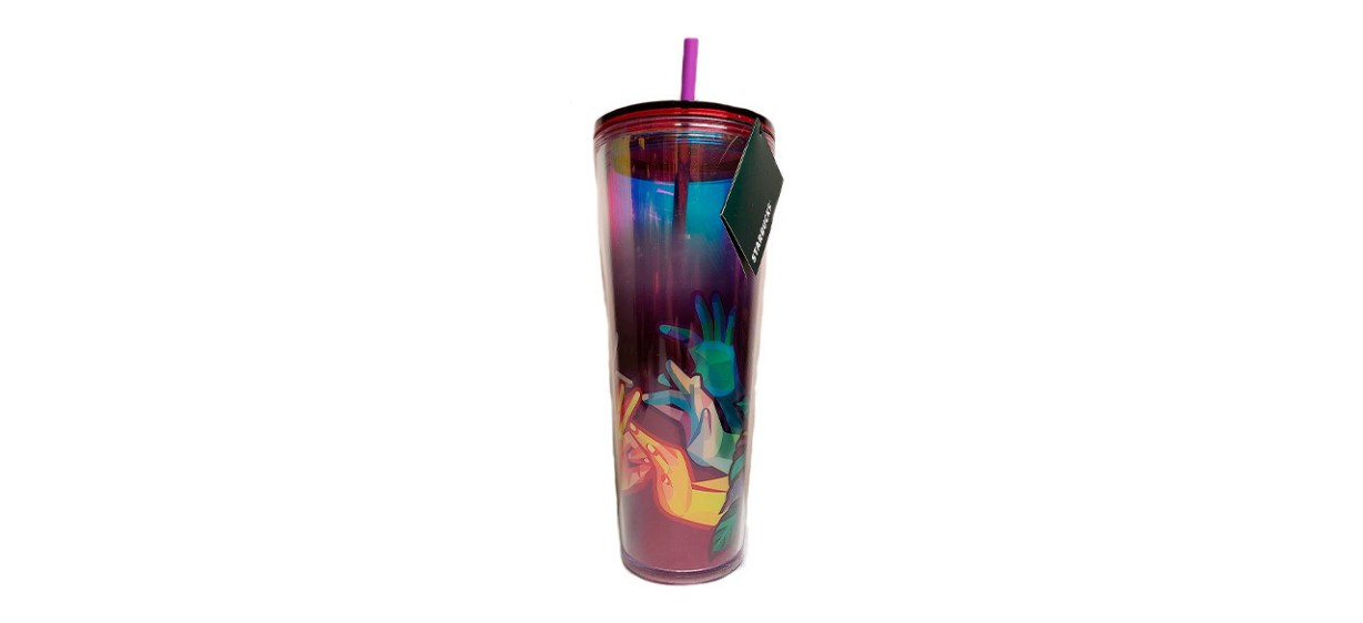 Starbucks 2023 Spring Straw Topper Blue Wave Color Changing Tumbler 24 oz  Cup Venti