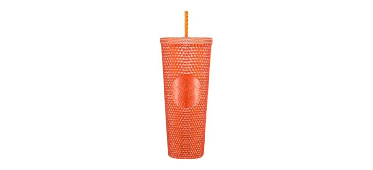 Starbucks Studded Glossy Orange Venti 24 Oz Cold Cup Tumbler Fall  Halloween-limited Edition 