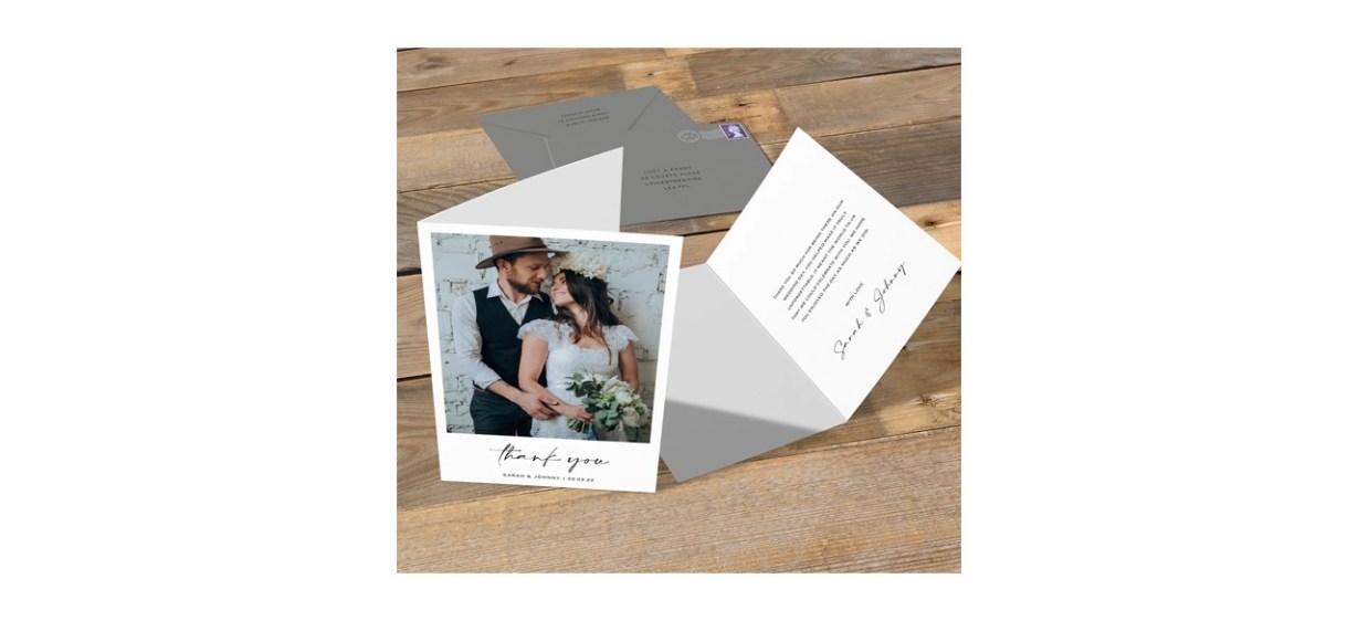 TavernCreative Wedding Photo thank-you card