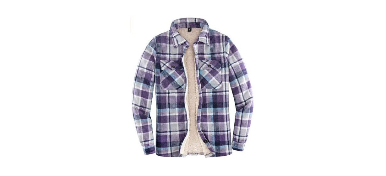 Thcreasa Sherpa Fleece-Lined Flannel Jacket