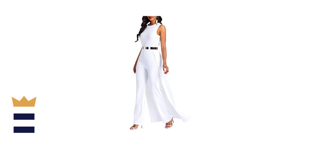 VERWIN Patchwork Overlay Embellished Jumpsuit