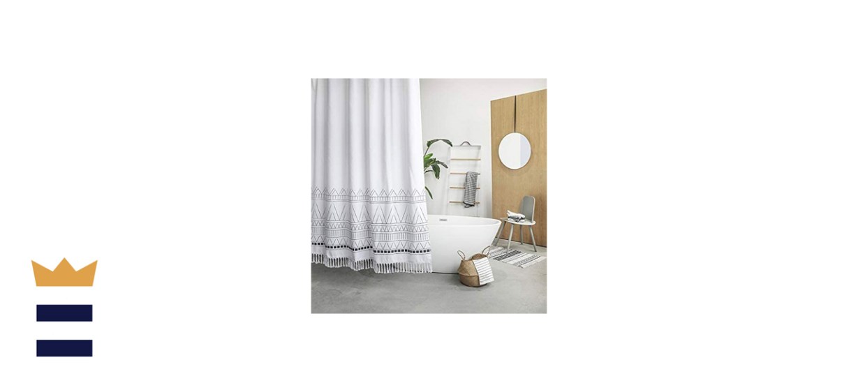 YoKii Tassel Fabric Shower Curtain