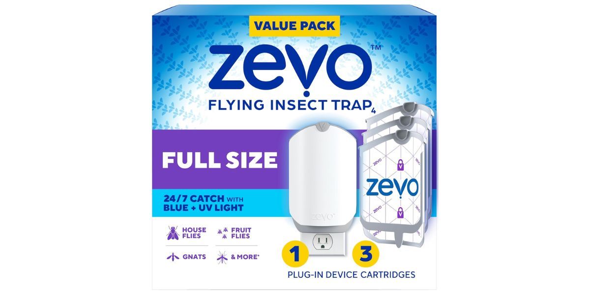 Zevo Flying Insect Trap &amp; 3 Refill Cartridges 