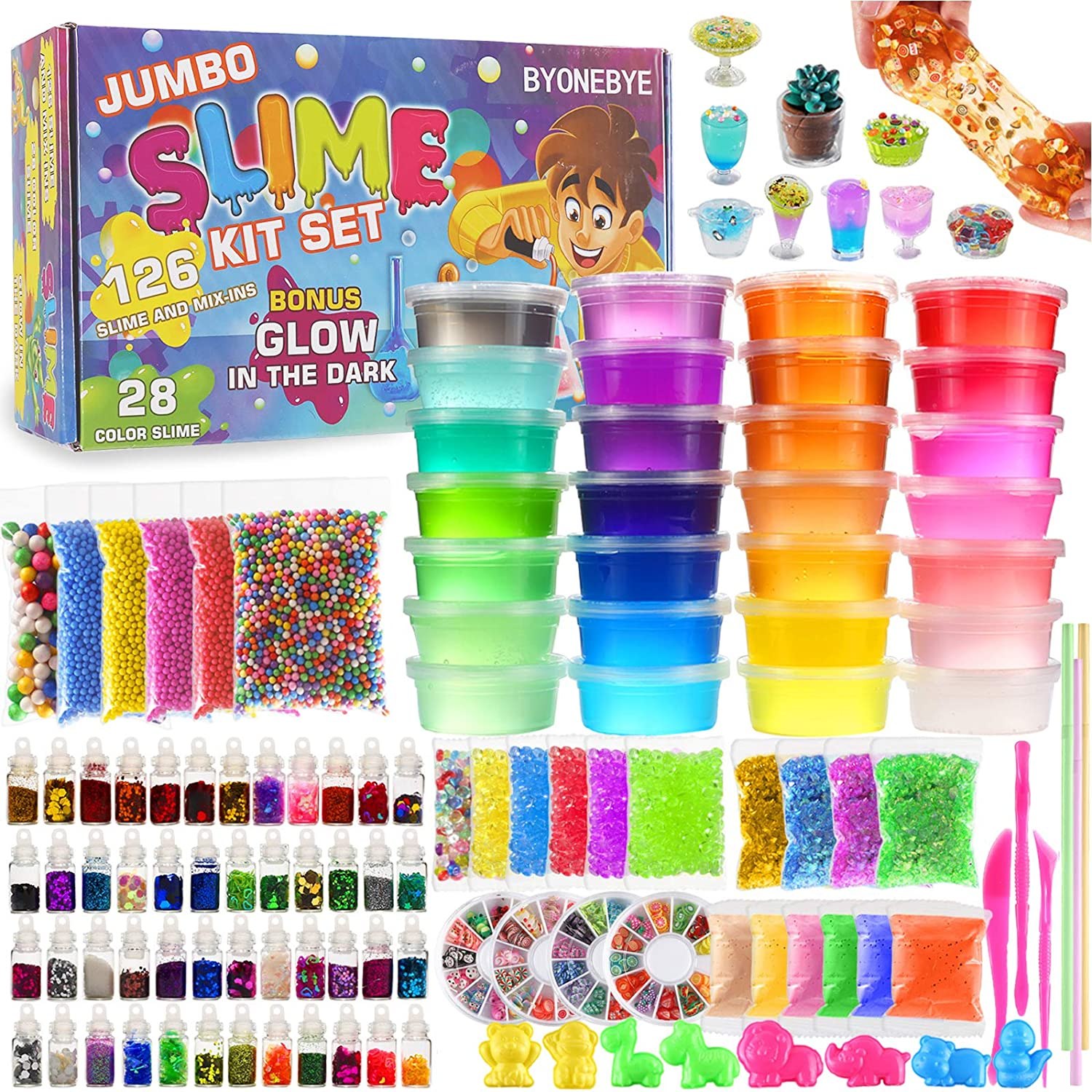 BYEONBYE 126-Piece DIY Slime Making Kit