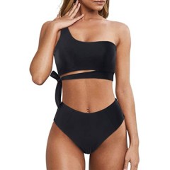 MOOSLOVER One-Shoulder High-Waisted Bikini