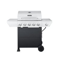 Nexgrill 5-Burner Propane Gas Grill in Stainless Steel with Side Burner and Black Cabinet