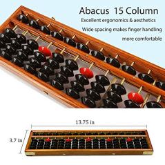 Hexing Vintage Style Wooden Abacus Soroban 15 Column