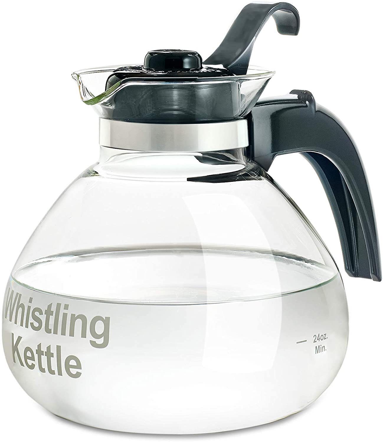 Medelco Cafe Brew Glass Stovetop Whistling Kettle