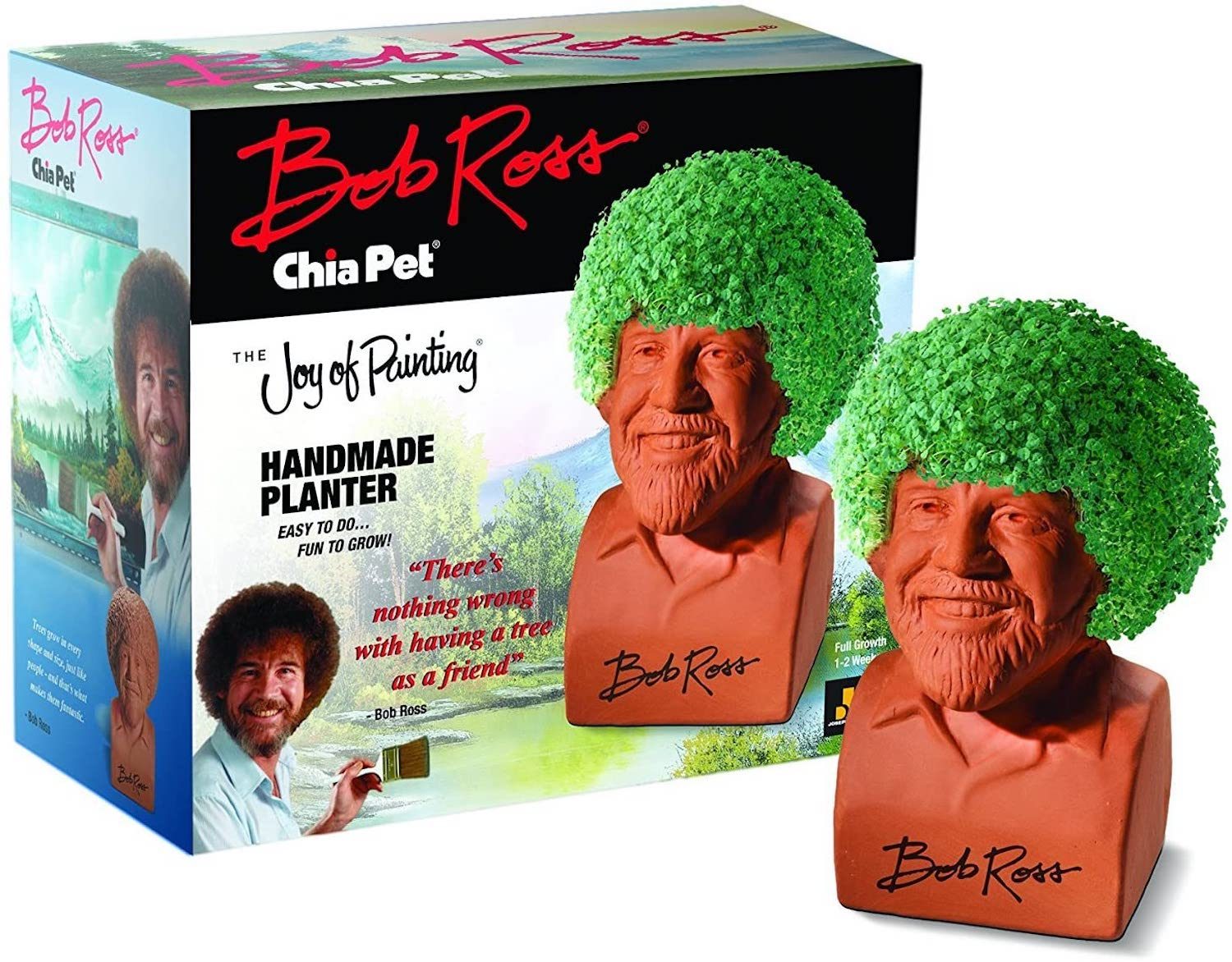 Chia Pet Bob Ross Decorative Pottery Planter