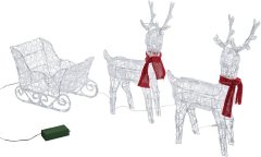 Lights4fun inc. Battery Operated Reindeer & Sleigh