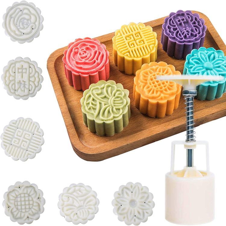 WeTop Moon Cake Mold Hand Press Cookie Stamps