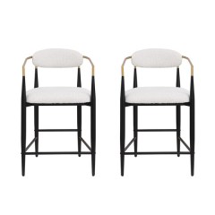 Christopher Knight Home Elmore Fabric and Iron Counter Stools Set