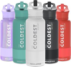 Coldest Sports Water Bottle with Straw Lid