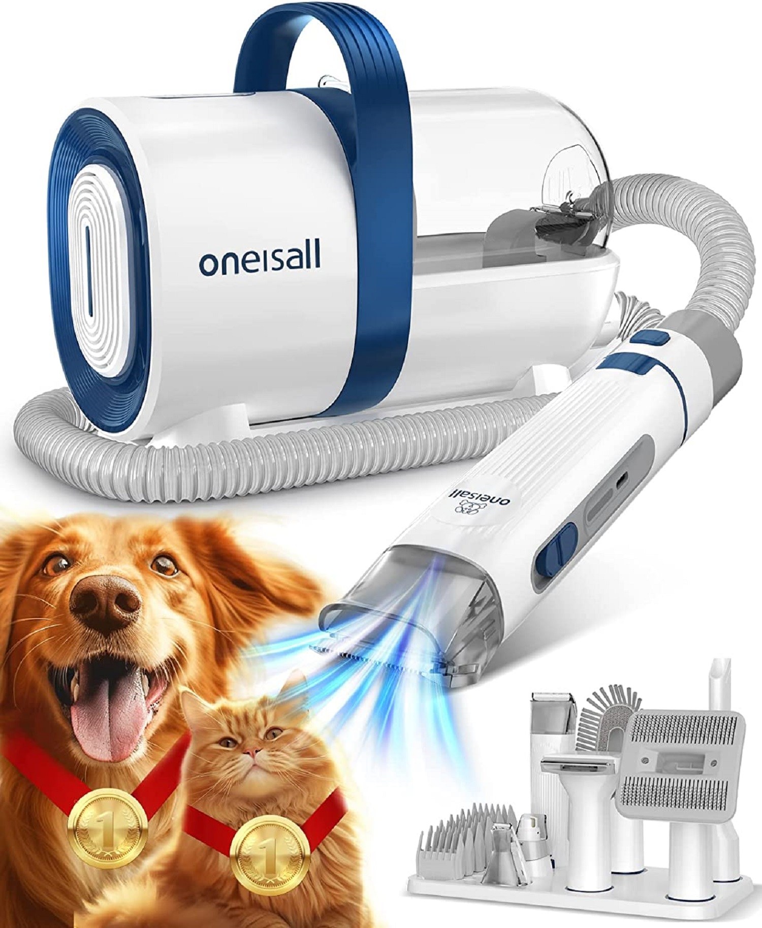 oneisall Dog Hair Vacuum &amp; Dog Grooming Kit