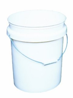 Hudson Exchange 5 Gallon Bucket with Bottom Grip Handle, HDPE, White