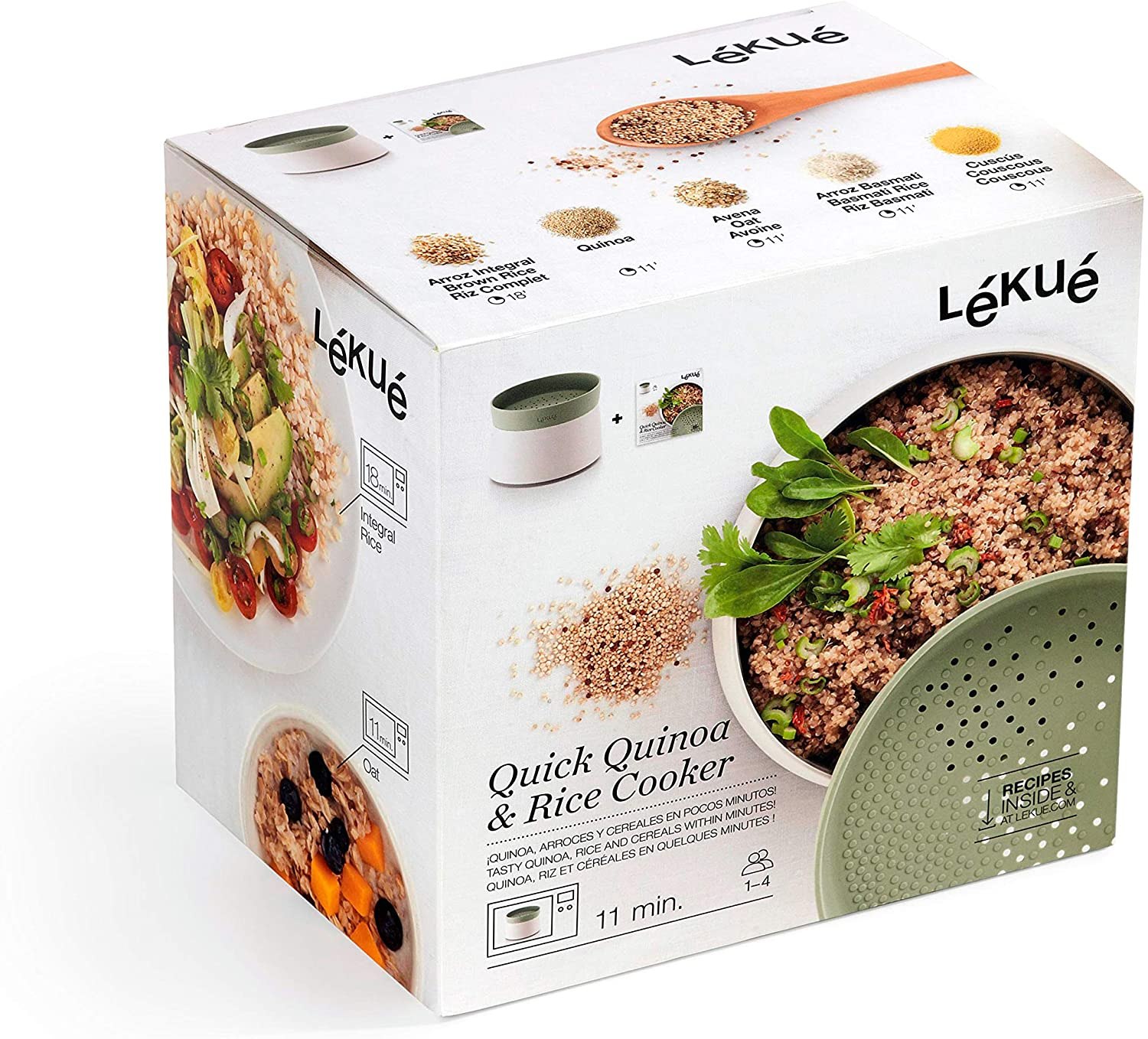 Lekue Microwave Rice, Grain &amp; Quinoa Cooker