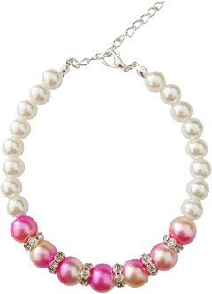 PET SHOW Faux Pearl and Rhinestone Necklace