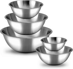 Whysko Meal Prep Stainless Steel Mixing Bowls Set